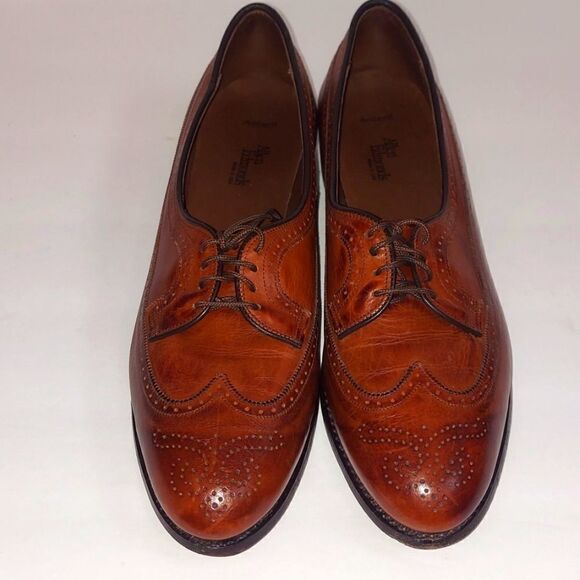 Allen Edmonds Amherst Cognac Wingtip Oxfords Sz 10 AAAA - Picture 3 of 11